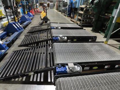 Hytrol 42"x 6'L MatTop Belt Conveyor 39"BF w/Gravity Roller Off Ramp 3PH 205FPM