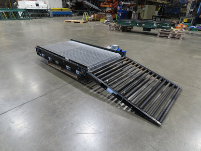 Hytrol 42"x 6'L MatTop Belt Conveyor 39"BF w/Gravity Roller Off Ramp 3PH 205FPM