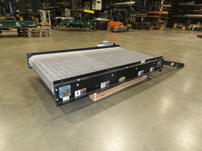 Hytrol 42"x 6'L MatTop Belt Conveyor 39"BF w/Gravity Roller Off Ramp 3PH 205FPM