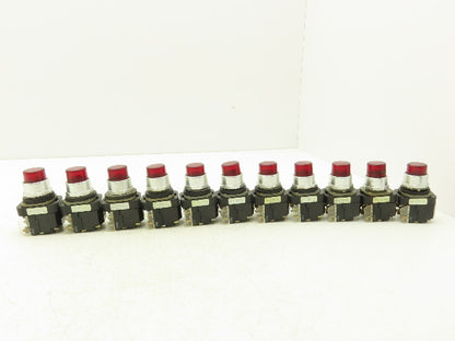 Allen Bradley 800T-PT16 Red Illuminated Pilot light  30mm 120VAC Lot of 11