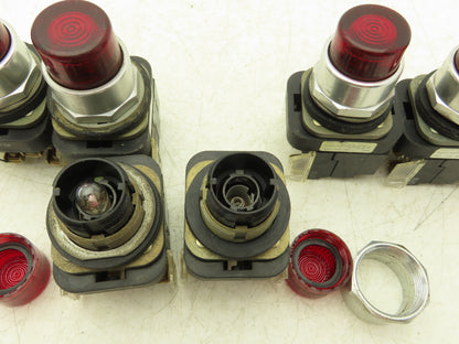 Allen Bradley 800T-PT16 Red Illuminated Pilot light  30mm 120VAC Lot of 11
