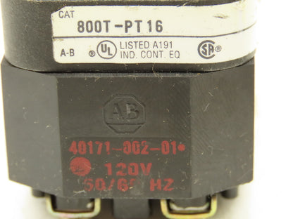 Allen Bradley 800T-PT16 Red Illuminated Pilot light  30mm 120VAC Lot of 11