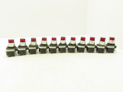 Allen Bradley 800T-PT16 Red Illuminated Pilot light  30mm 120VAC Lot of 11