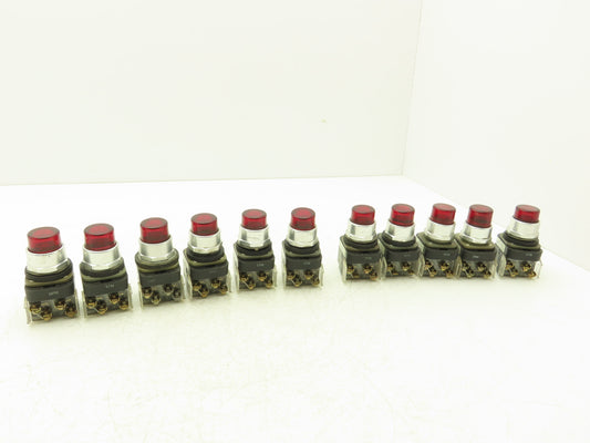 Allen Bradley 800T-PT16 Red Illuminated Pilot light  30mm 120VAC Lot of 11