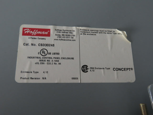 Hoffman CSD30248 Electrical Enclosure Wall Mount 30"x24"x10" w/30A Disconnect