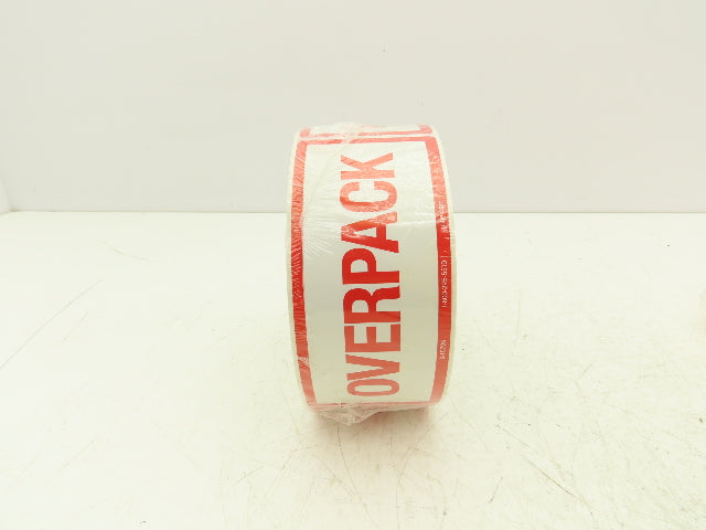 Uline S-10798 "Overpack" Air Label 500/Roll 2 1/2 x 6" High Gloss Lot of 4 Rolls