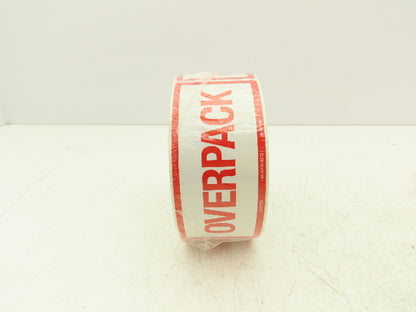 Uline S-10798 "Overpack" Air Label 500/Roll 2 1/2 x 6" High Gloss Lot of 4 Rolls