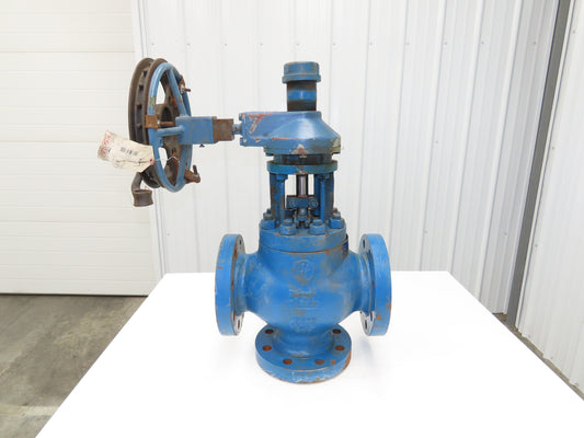 Atwood Morrill 3-Way Globe Valve 4" Flanged Limitorque Gear Operator Pull Chain