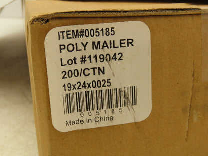 Shipping Poly Mailers Large White Bags 19X24" With Self Adhesive Strip 200 ct
