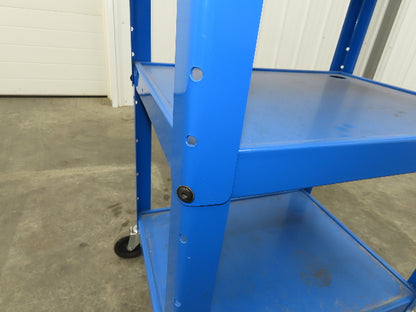 Uline H-4607 Mobile Workstation Computer Cart w/Power Strip 26x20"x 29-42"H Blue