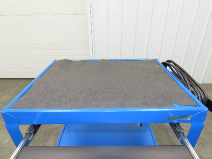 Uline H-4607 Mobile Workstation Computer Cart w/Power Strip 26x20"x 29-42"H Blue
