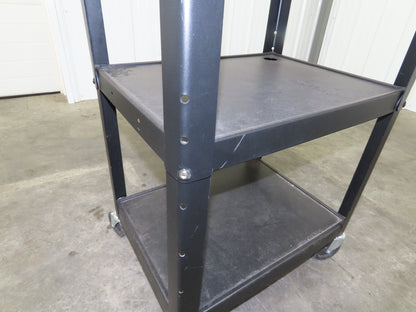 Uline H4607 Mobile Workstation Computer Cart w/Power Strip 26x20"x 29-42"H Black