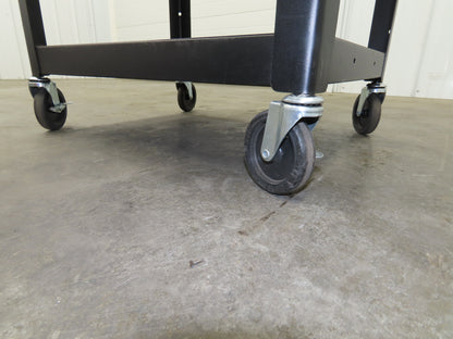 Uline H4607 Mobile Workstation Computer Cart w/Power Strip 26x20"x 29-42"H Black