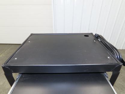 Uline H4607 Mobile Workstation Computer Cart w/Power Strip 26x20"x 29-42"H Black