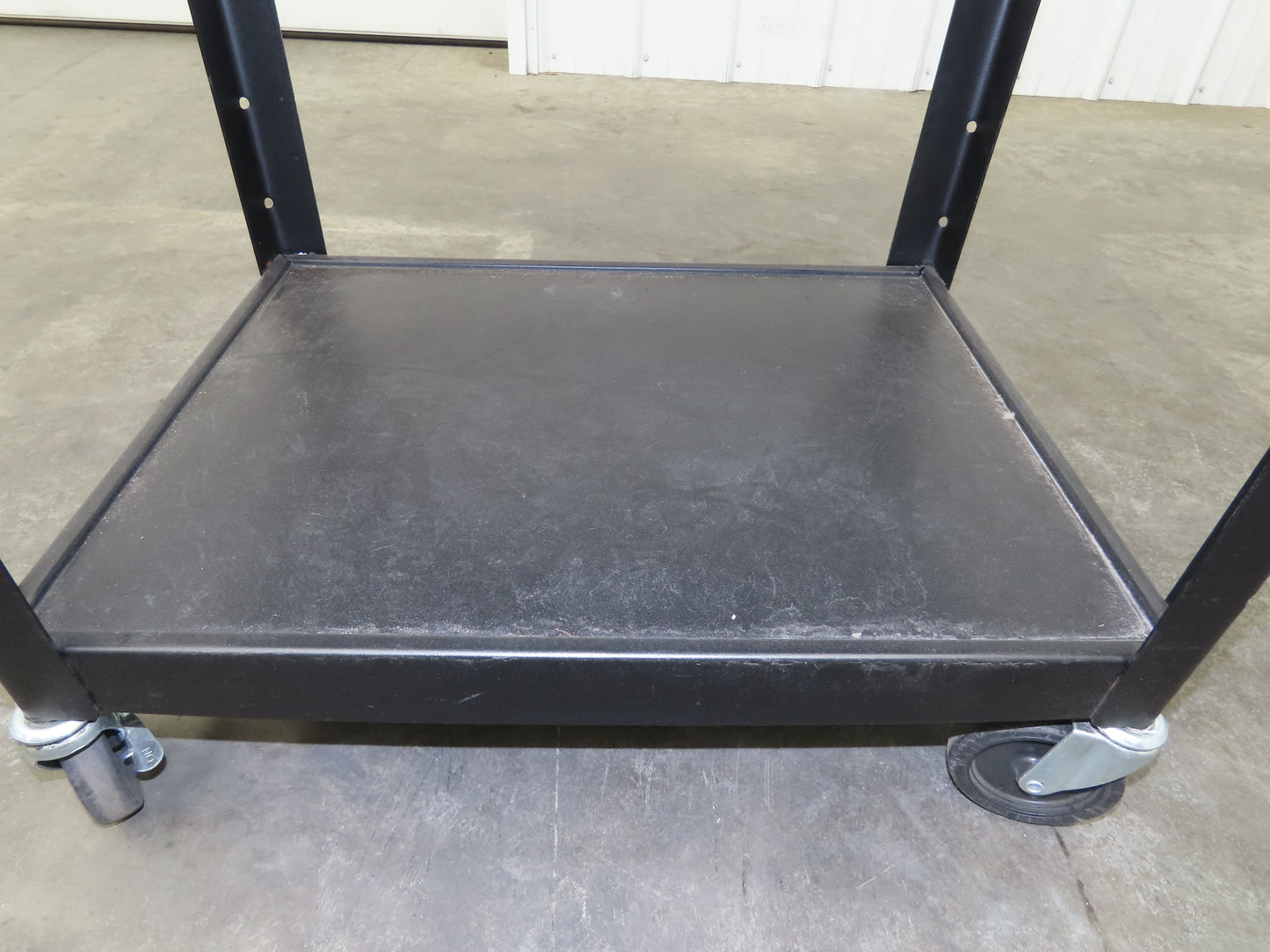 Uline H4607 Mobile Workstation Computer Cart w/Power Strip 26x20"x 29-42"H Black