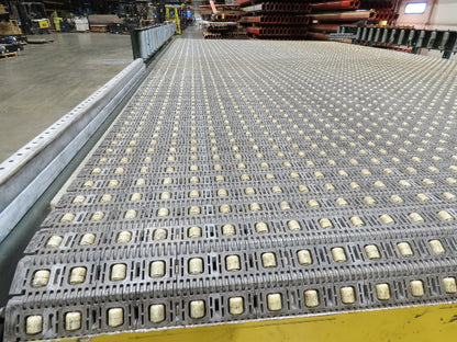 UMD 8' 8"x 15' MatTop Plastic Roller Belt Conveyor 98"BF 3PH Belt Drive 112FPM