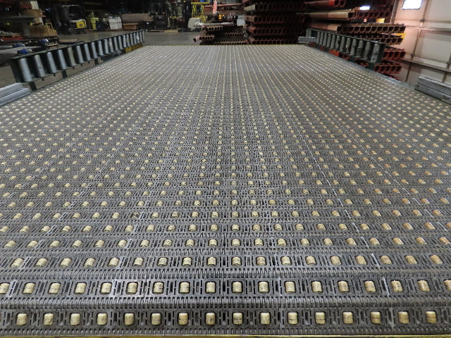 UMD 8' 8"x 15' MatTop Plastic Roller Belt Conveyor 98"BF 3PH Belt Drive 112FPM