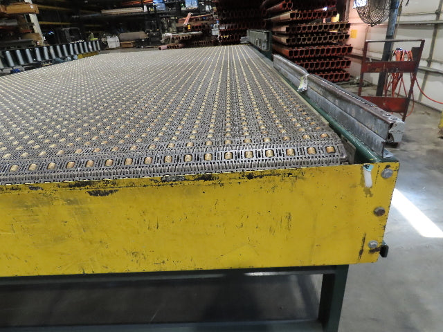 UMD 8' 8"x 15' MatTop Plastic Roller Belt Conveyor 98"BF 3PH Belt Drive 112FPM