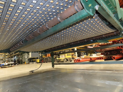 UMD 8' 8"x 15' MatTop Plastic Roller Belt Conveyor 98"BF 3PH Belt Drive 112FPM