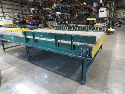 UMD 8' 8"x 15' MatTop Plastic Roller Belt Conveyor 98"BF 3PH Belt Drive 112FPM