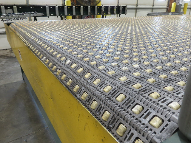 UMD 8' 8"x 15' MatTop Plastic Roller Belt Conveyor 98"BF 3PH Belt Drive 112FPM