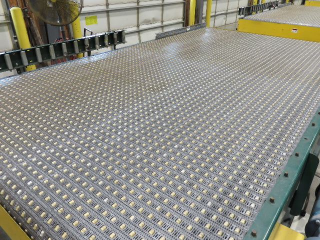 UMD 8' 8"x 15' MatTop Plastic Roller Belt Conveyor 98"BF 3PH Belt Drive 112FPM