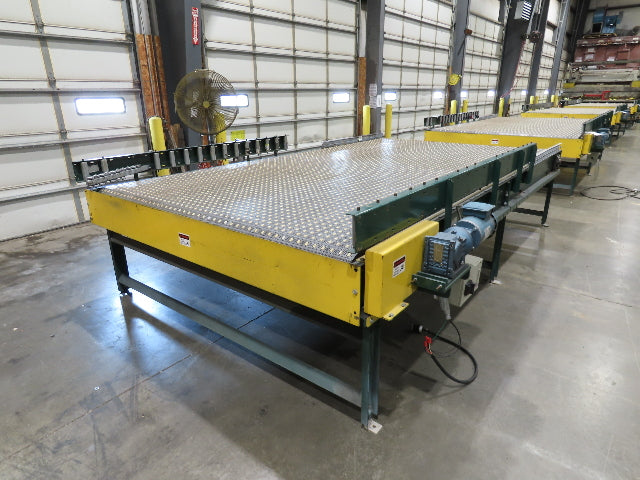 UMD 8' 8"x 15' MatTop Plastic Roller Belt Conveyor 98"BF 3PH Belt Drive 112FPM