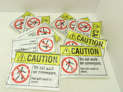 Adhesive Conveyor Safety Caution Reflective Label Sticker 10X14" Lot Of 10
