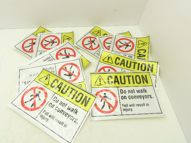 Adhesive Conveyor Safety Caution Reflective Label Sticker 10X14" Lot Of 10