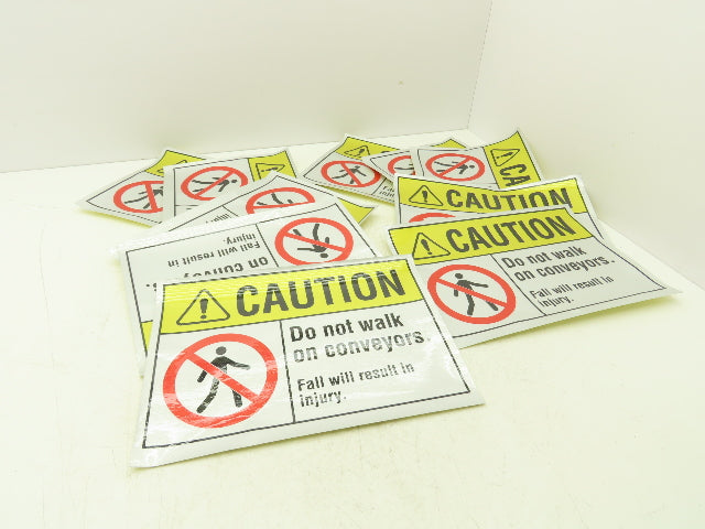 Adhesive Conveyor Safety Caution Reflective Label Sticker 10X14" Lot Of 10