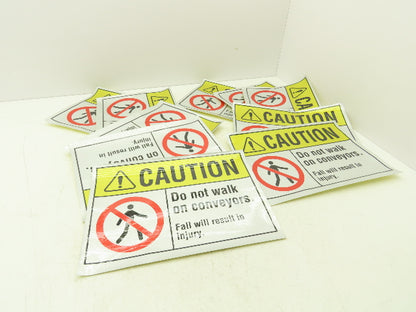 Adhesive Conveyor Safety Caution Reflective Label Sticker 10X14" Lot Of 10