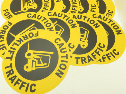 Stranco Adhesive Anit-Slip Floor Sign Caution Forklift Traffic 17" Lot Of 10