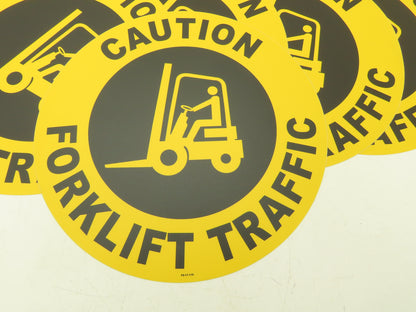 Stranco Adhesive Anit-Slip Floor Sign Caution Forklift Traffic 17" Lot Of 10
