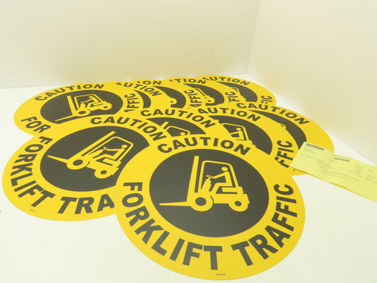 Stranco Adhesive Anit-Slip Floor Sign Caution Forklift Traffic 17" Lot Of 10