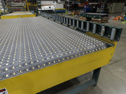 UMD 8' 8"x 15' MatTop Plastic Roller Belt Conveyor 98"BF 3PH Belt Drive 112FPM