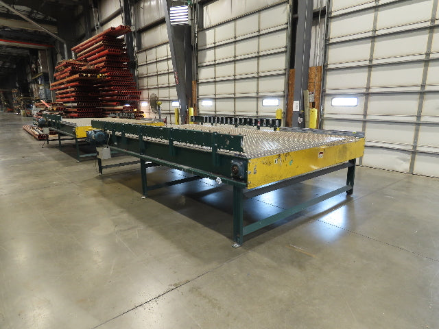 UMD 8' 8"x 15' MatTop Plastic Roller Belt Conveyor 98"BF 3PH Belt Drive 112FPM