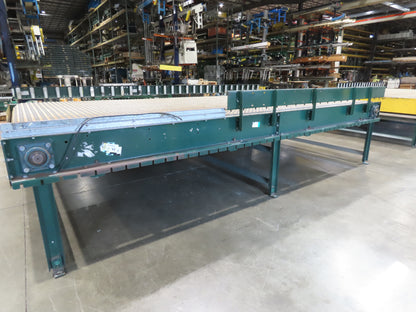 UMD 8' 8"x 15' MatTop Plastic Roller Belt Conveyor 98"BF 3PH Belt Drive 112FPM