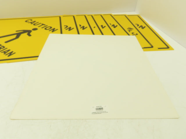 Stranco Adhesive Anit-Slip Floor Sign Caution Pedestrian Traffic 17" Lot Of 9