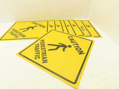 Stranco Adhesive Anit-Slip Floor Sign Caution Pedestrian Traffic 17" Lot Of 9