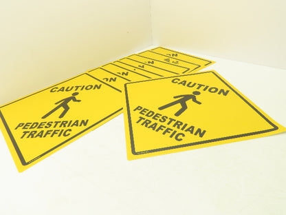 Stranco Adhesive Anit-Slip Floor Sign Caution Pedestrian Traffic 17" Lot Of 9