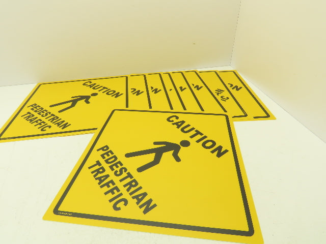 Stranco Adhesive Anit-Slip Floor Sign Caution Pedestrian Traffic 17" Lot Of 9