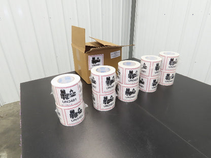 ULINE S-23263 UN-3481 Lithium Battery Handling Labels 4-5/8X5" 10 Rolls 5000ct