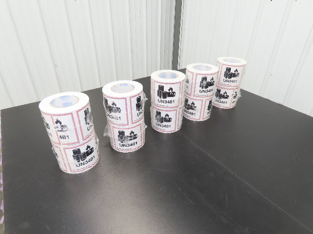 ULINE S-23263 UN-3481 Lithium Battery Handling Labels 4-5/8X5" 10 Rolls 5000ct