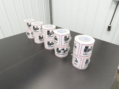 ULINE S-23263 UN-3481 Lithium Battery Handling Labels 4-5/8X5" 10 Rolls 5000ct
