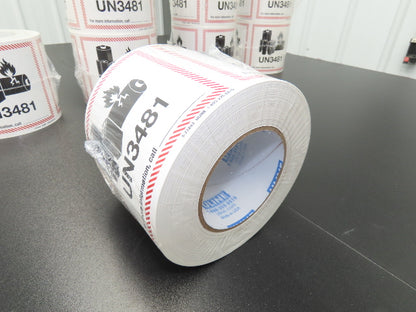 ULINE S-23263 UN-3481 Lithium Battery Handling Labels 4-5/8X5" 10 Rolls 5000ct