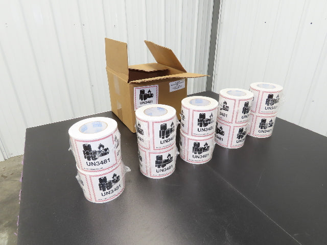 ULINE S-23263 UN-3481 Lithium Battery Handling Labels 4-5/8X5" 10 Rolls 5000ct