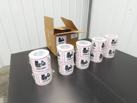 ULINE S-23263 UN-3481 Lithium Battery Handling Labels 4-5/8X5" 10 Rolls 5000ct
