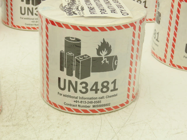 Advertape UN-3481 Lithium Battery Handling Labels 4.5X5" 7 Rolls 3500ct