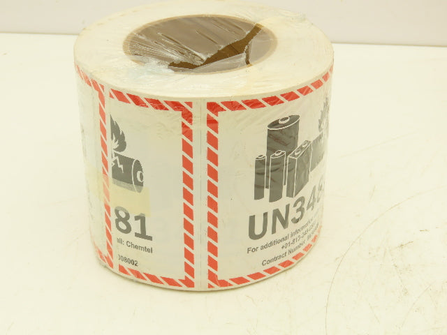 Advertape UN-3481 Lithium Battery Handling Labels 4.5X5" 7 Rolls 3500ct