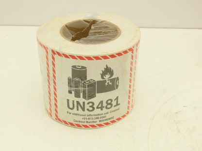 Advertape UN-3481 Lithium Battery Handling Labels 4.5X5" 7 Rolls 3500ct